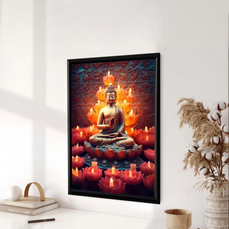 LuxuryStroke's Meditating Buddha Painting, Buddha Watercolor Paintingand Buddha Acrylic Painting - Contemporary Buddha Paintings