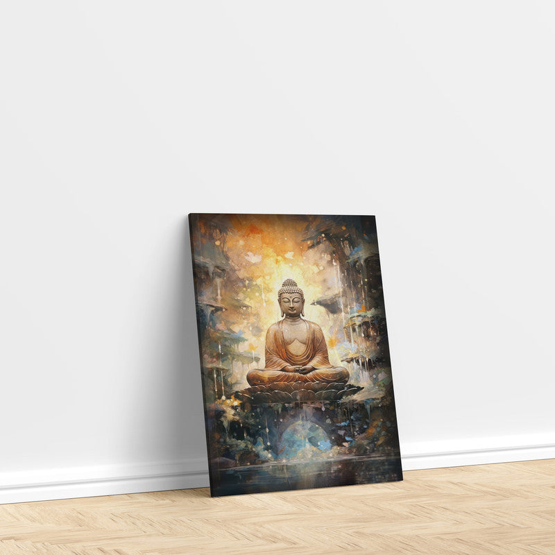 LuxuryStroke's Meditating Buddha Painting, Bhagwan Buddh Ki Paintingand Abstract Buddha Painting - Contemporary Buddha Painting