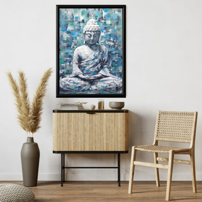 LuxuryStroke's Meditating Buddha Painting, Abstract Buddha Paintingand Buddha Abstract Painting - Contemporary Buddha Painting