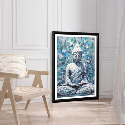 LuxuryStroke's Meditating Buddha Painting, Abstract Buddha Paintingand Buddha Abstract Painting - Contemporary Buddha Painting