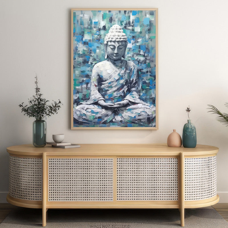 LuxuryStroke's Meditating Buddha Painting, Abstract Buddha Paintingand Buddha Abstract Painting - Contemporary Buddha Painting
