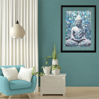 LuxuryStroke's Meditating Buddha Painting, Abstract Buddha Paintingand Buddha Abstract Painting - Contemporary Buddha Painting