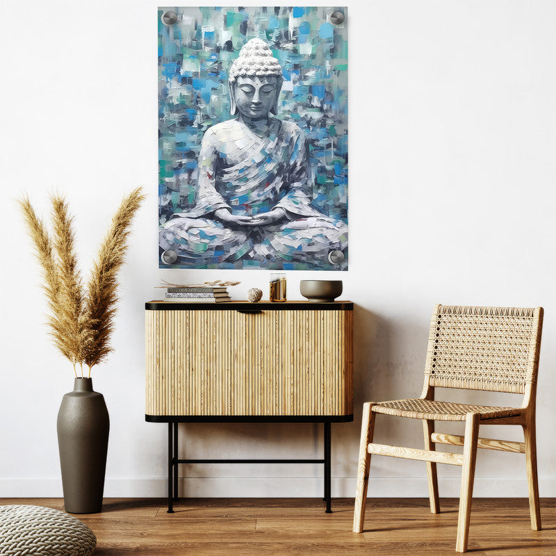 LuxuryStroke's Meditating Buddha Painting, Abstract Buddha Paintingand Buddha Abstract Painting - Contemporary Buddha Painting