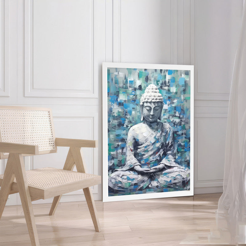 LuxuryStroke's Meditating Buddha Painting, Abstract Buddha Paintingand Buddha Abstract Painting - Contemporary Buddha Painting