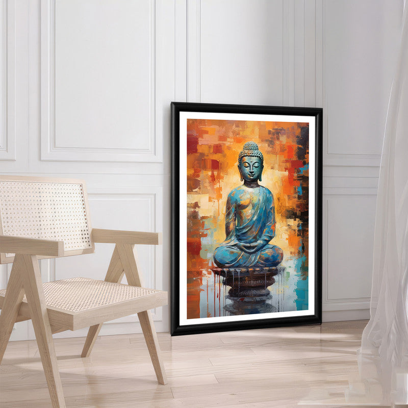LuxuryStroke's Meditating Buddha Painting, Abstract Art Buddhaand Buddha Acrylic Painting - Contemporary Buddha Painting