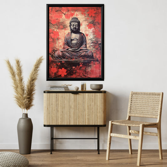 LuxuryStroke's Meditating Buddha Painting, Buddha Acrylic Paintingand Gautam Buddha Acrylic Painting - Contemporary Buddha Painting