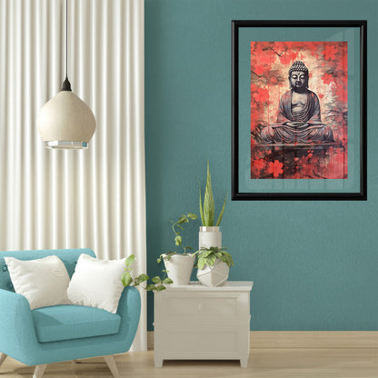 LuxuryStroke's Meditating Buddha Painting, Buddha Acrylic Paintingand Gautam Buddha Acrylic Painting - Contemporary Buddha Painting
