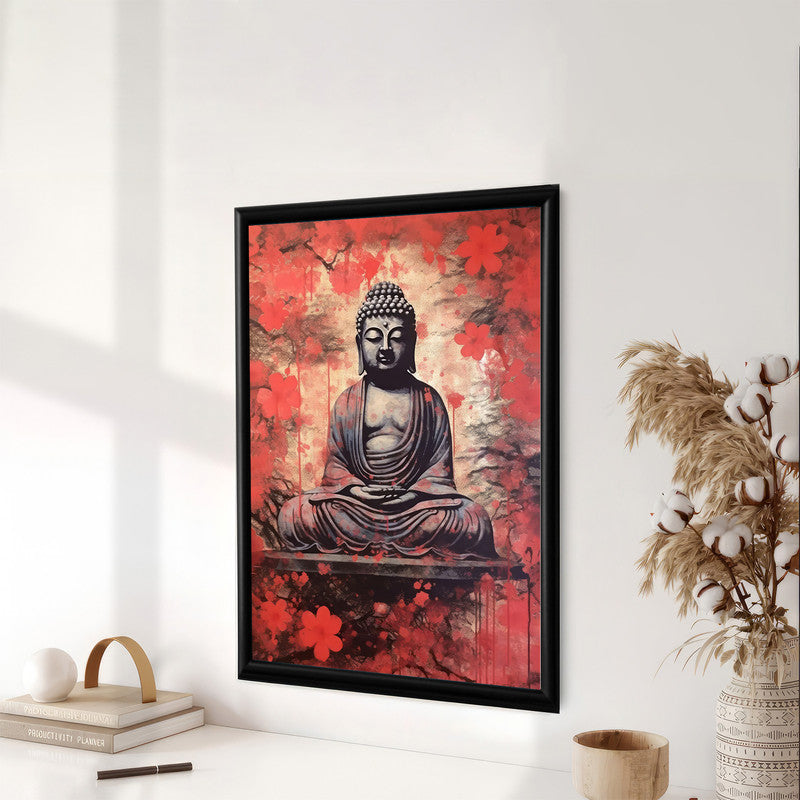 LuxuryStroke's Meditating Buddha Painting, Buddha Acrylic Paintingand Gautam Buddha Acrylic Painting - Contemporary Buddha Painting
