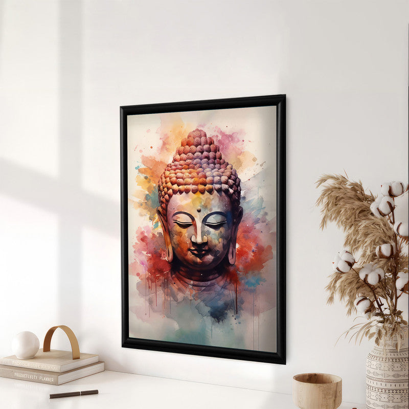 LuxuryStroke's Abstract Buddha Painting, Buddha Acrylic Paintingand Acrylic Buddha Painting - Contemporary Buddha Painting