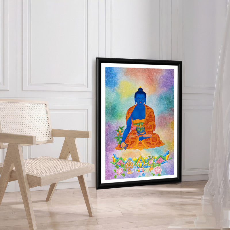 LuxuryStroke's Meditating Buddha Painting, Buddha Face Paintingand Buddha Abstract Art - Medicine Buddha Painting