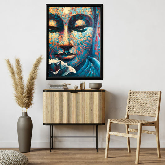 LuxuryStroke's Buddha Face Acrylic Painting, Buddha Face Paintingand Buddha Paintings For Living Room - Contemporary Buddha Painting