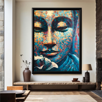 LuxuryStroke's Buddha Face Acrylic Painting, Buddha Face Paintingand Buddha Paintings For Living Room - Contemporary Buddha Painting