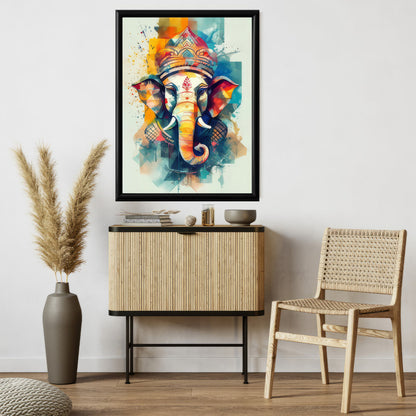 LuxuryStroke's Ganesh Modern Art, Ganpati Acrylic Paintingand Creative Ganesha Painting - Contemporary Ganesha Painting