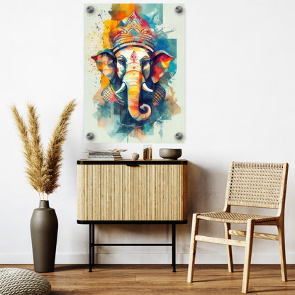 LuxuryStroke's Ganesh Modern Art, Ganpati Acrylic Paintingand Creative Ganesha Painting - Contemporary Ganesha Painting