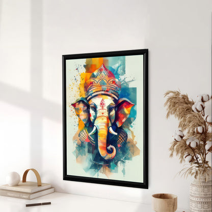 LuxuryStroke's Ganesh Modern Art, Ganpati Acrylic Paintingand Creative Ganesha Painting - Contemporary Ganesha Painting