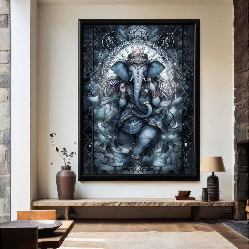 LuxuryStroke's Creative Ganesha Painting, Ganesh Modern Artand Ganpati Acrylic Painting - Contemporary Ganesha Painting