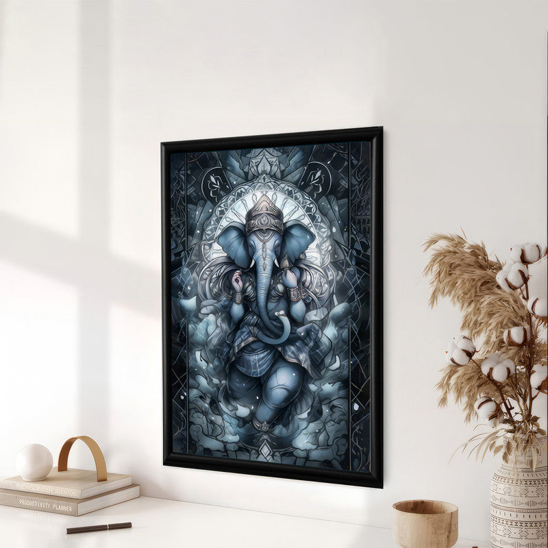 LuxuryStroke's Creative Ganesha Painting, Ganesh Modern Artand Ganpati Acrylic Painting - Contemporary Ganesha Painting