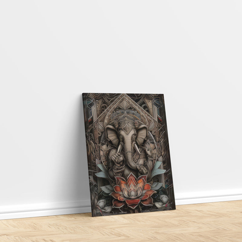 LuxuryStroke's Ganpati Acrylic Painting, Ganesh Modern Artand Acrylic Ganesha Painting - Contemporary Ganesha Painting