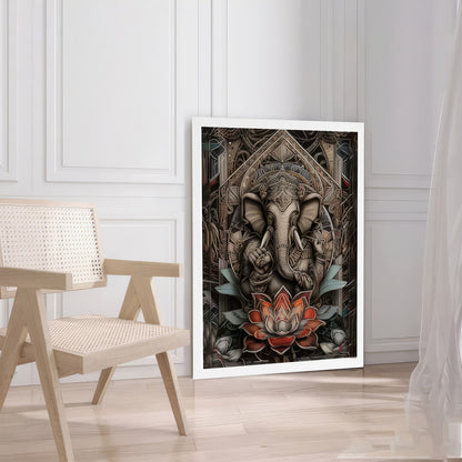 LuxuryStroke's Ganpati Acrylic Painting, Ganesh Modern Artand Acrylic Ganesha Painting - Contemporary Ganesha Painting