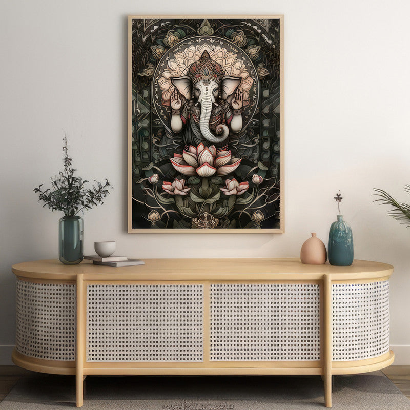 LuxuryStroke's Creative Ganesha Painting, Ganesh Modern Artand Ganpati Acrylic Painting - Contemporary Ganesha Painting