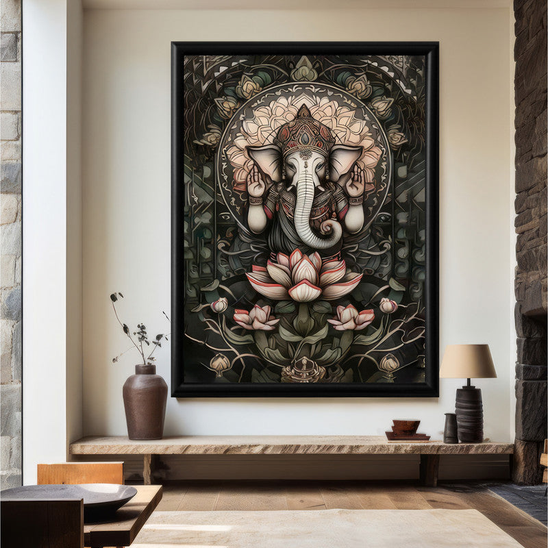 LuxuryStroke's Creative Ganesha Painting, Ganesh Modern Artand Ganpati Acrylic Painting - Contemporary Ganesha Painting