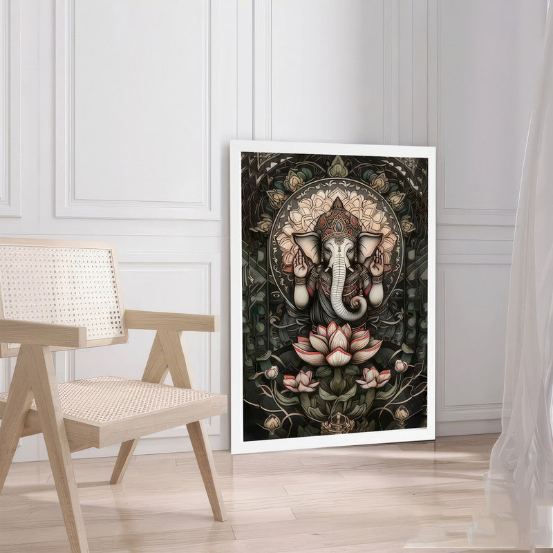 LuxuryStroke's Creative Ganesha Painting, Ganesh Modern Artand Ganpati Acrylic Painting - Contemporary Ganesha Painting