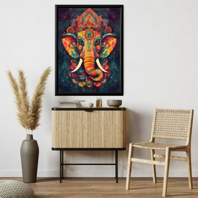 LuxuryStroke's Ganesh Modern Art, Ganpati Acrylic Paintingand Creative Ganesha Painting - Contemporary Ganesha Painting