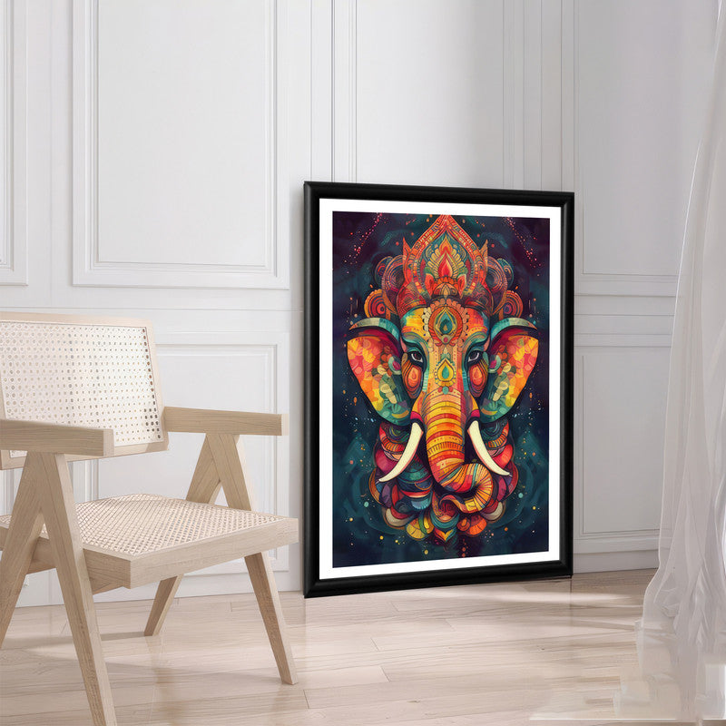 LuxuryStroke's Ganesh Modern Art, Ganpati Acrylic Paintingand Creative Ganesha Painting - Contemporary Ganesha Painting