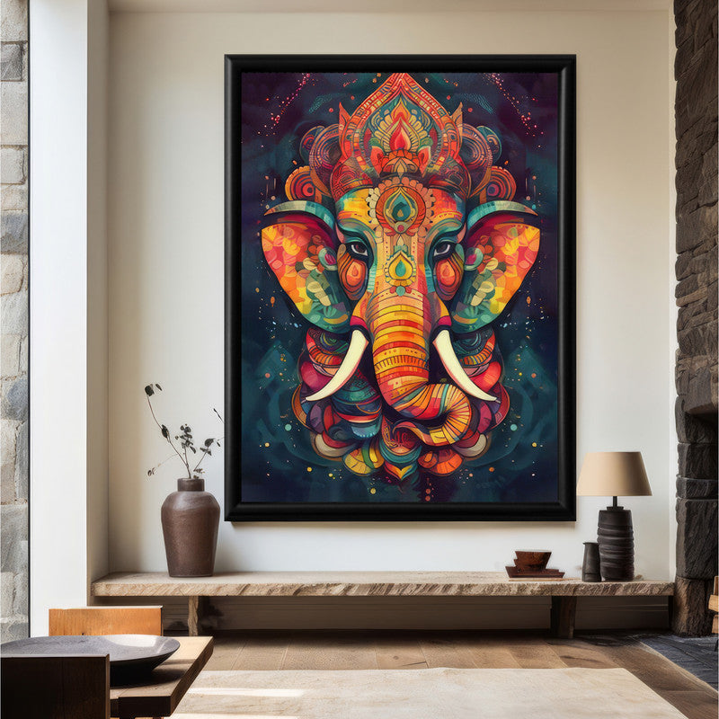 LuxuryStroke's Ganesh Modern Art, Ganpati Acrylic Paintingand Creative Ganesha Painting - Contemporary Ganesha Painting