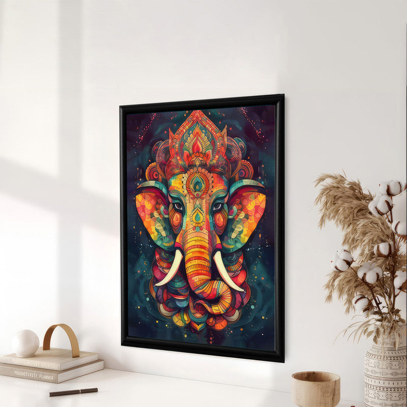 LuxuryStroke's Ganesh Modern Art, Ganpati Acrylic Paintingand Creative Ganesha Painting - Contemporary Ganesha Painting