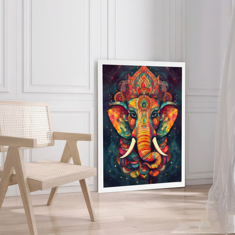 LuxuryStroke's Ganesh Modern Art, Ganpati Acrylic Paintingand Creative Ganesha Painting - Contemporary Ganesha Painting