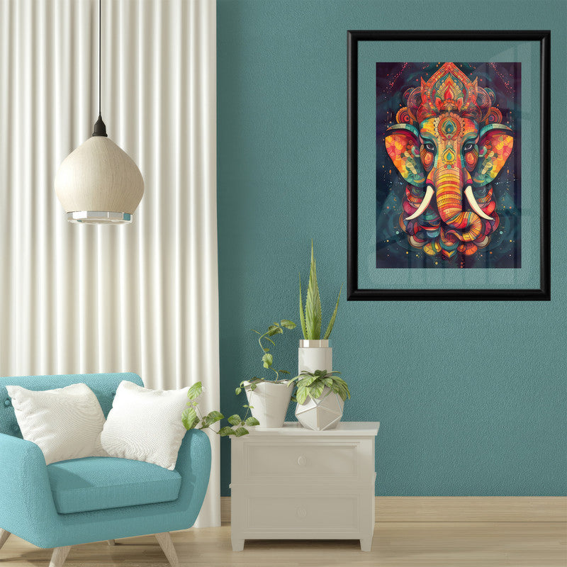 LuxuryStroke's Ganesh Modern Art, Ganpati Acrylic Paintingand Creative Ganesha Painting - Contemporary Ganesha Painting