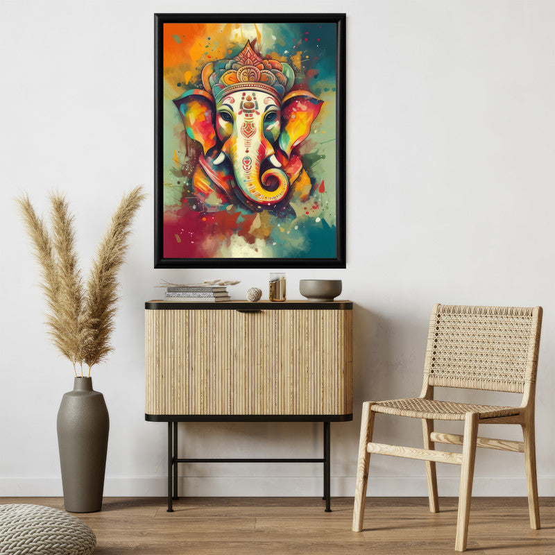 LuxuryStroke's Ganesh Modern Art, Ganpati Acrylic Paintingand Creative Ganesha Painting - Contemporary Ganesha Painting