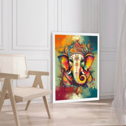 LuxuryStroke's Ganesh Modern Art, Ganpati Acrylic Paintingand Creative Ganesha Painting - Contemporary Ganesha Painting