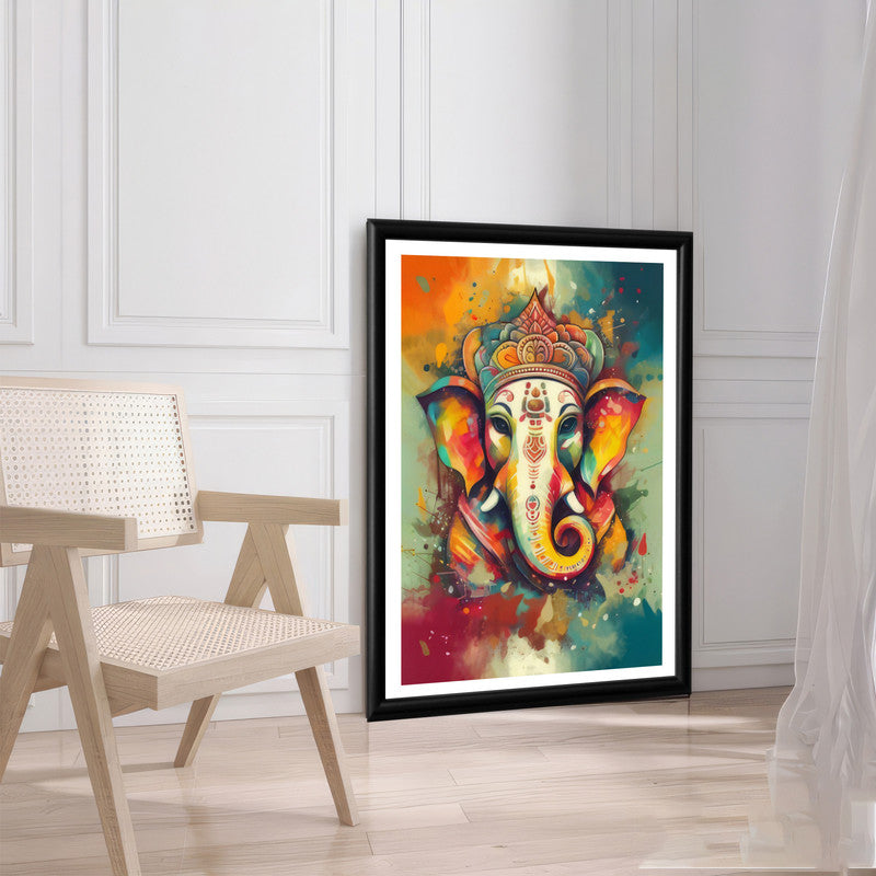 LuxuryStroke's Ganesh Modern Art, Ganpati Acrylic Paintingand Creative Ganesha Painting - Contemporary Ganesha Painting
