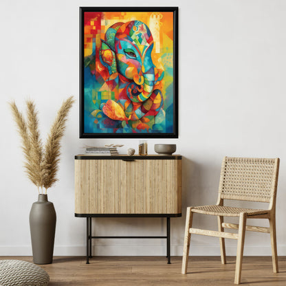 LuxuryStroke's Ganesh Modern Art, Ganpati Acrylic Paintingand Creative Ganesha Painting - Contemporary Ganesha Painting