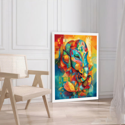 LuxuryStroke's Ganesh Modern Art, Ganpati Acrylic Paintingand Creative Ganesha Painting - Contemporary Ganesha Painting