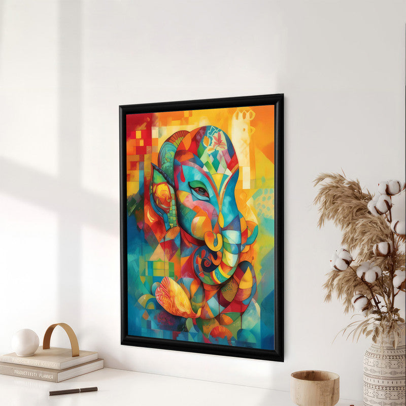 LuxuryStroke's Ganesh Modern Art, Ganpati Acrylic Paintingand Creative Ganesha Painting - Contemporary Ganesha Painting