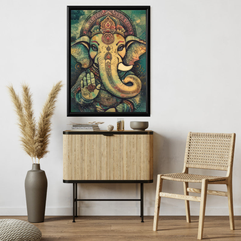 LuxuryStroke's Acrylic Ganesha Painting, Creative Ganesha Paintingand Ganesh Modern Art - Contemporary Ganesha Painting