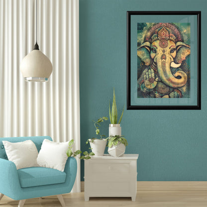 LuxuryStroke's Acrylic Ganesha Painting, Creative Ganesha Paintingand Ganesh Modern Art - Contemporary Ganesha Painting