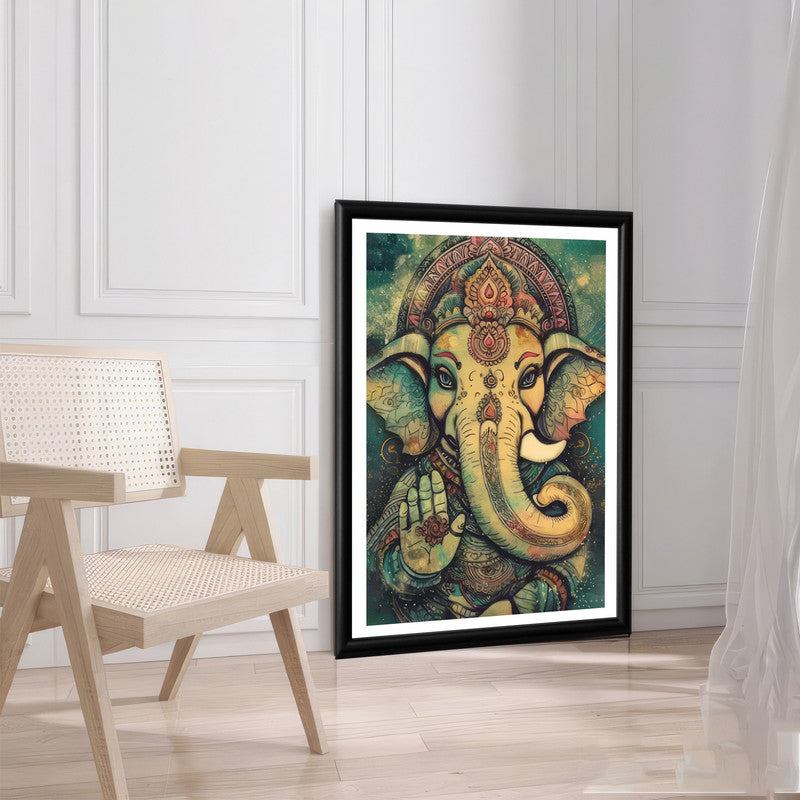 LuxuryStroke's Acrylic Ganesha Painting, Creative Ganesha Paintingand Ganesh Modern Art - Contemporary Ganesha Painting
