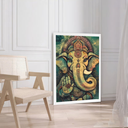 LuxuryStroke's Acrylic Ganesha Painting, Creative Ganesha Paintingand Ganesh Modern Art - Contemporary Ganesha Painting