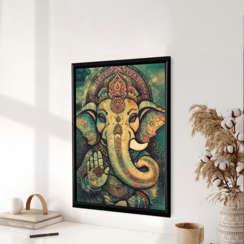 LuxuryStroke's Acrylic Ganesha Painting, Creative Ganesha Paintingand Ganesh Modern Art - Contemporary Ganesha Painting