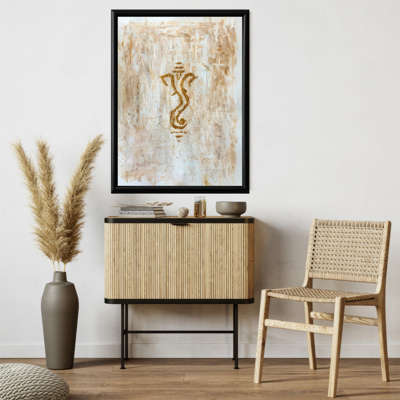 LuxuryStroke's Creative Ganesha Painting, Acrylic Ganesha Paintingand Ganeshji Line Art - Contemporary Textured Ganesha Painting