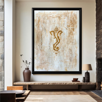 LuxuryStroke's Creative Ganesha Painting, Acrylic Ganesha Paintingand Ganeshji Line Art - Contemporary Textured Ganesha Painting