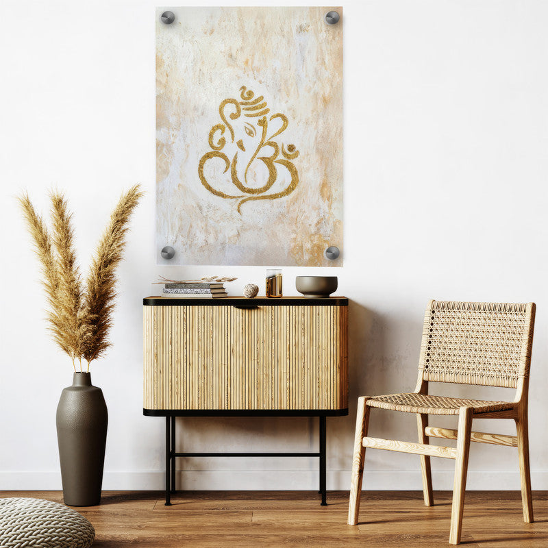 LuxuryStroke's Abstract Ganesha Doodle Art, Ganesh Line Artand Ganeshji Line Art - Contemporary Textured Ganesha Painting