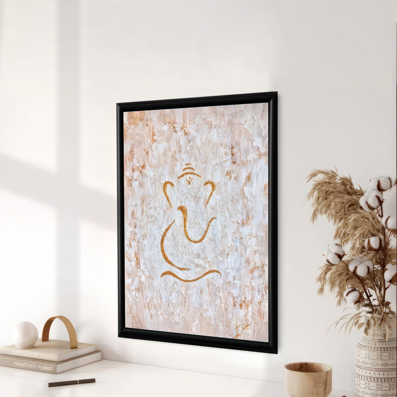 LuxuryStroke's Abstract Ganesha Doodle Art, Ganesh Line Artand Ganeshji Line Art - Contemporary Textured Ganesha Painting