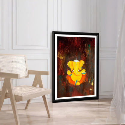 LuxuryStroke's Abstract Ganesha Doodle Art, Ganesh Line Artand Ganeshji Line Art - Contemporary Modern Art Ganesha Painting