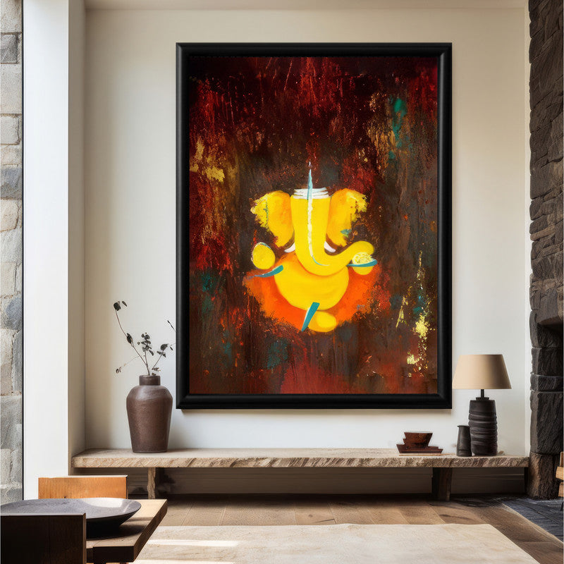 LuxuryStroke's Abstract Ganesha Doodle Art, Ganesh Line Artand Ganeshji Line Art - Contemporary Modern Art Ganesha Painting