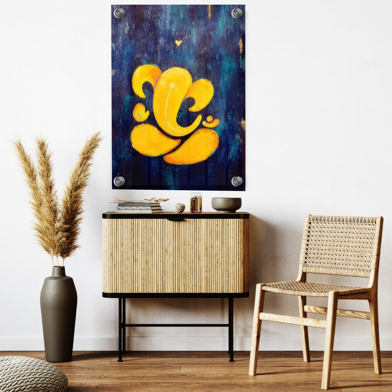 LuxuryStroke's Abstract Ganesha Doodle Art, Ganesh Line Artand Ganeshji Line Art - Contemporary Textured Ganesha Painting